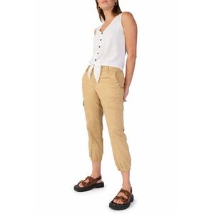 Sanctuary Rebel Cargo Pants Size 25 True Khaki Ankle Cropped Utility Stretch NWT